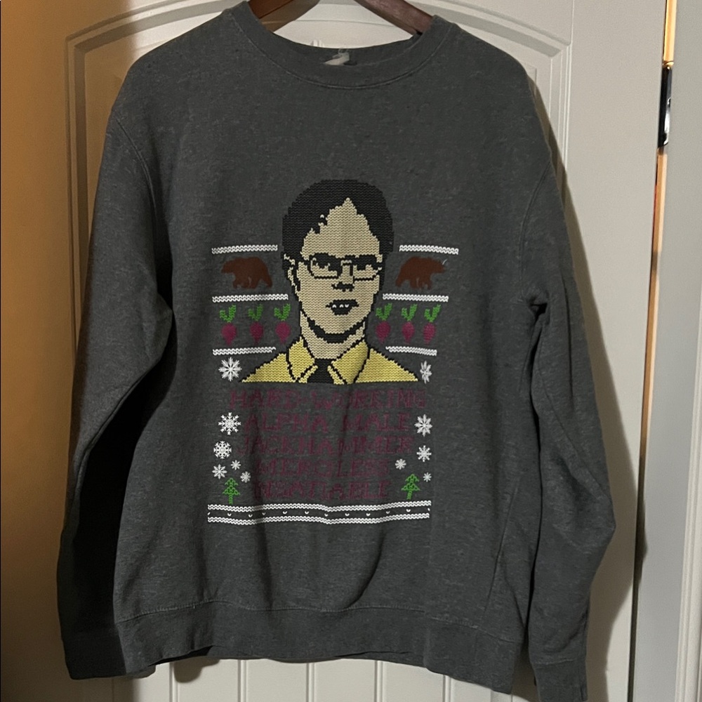 Dark Gray Graphic Crewneck Sweater